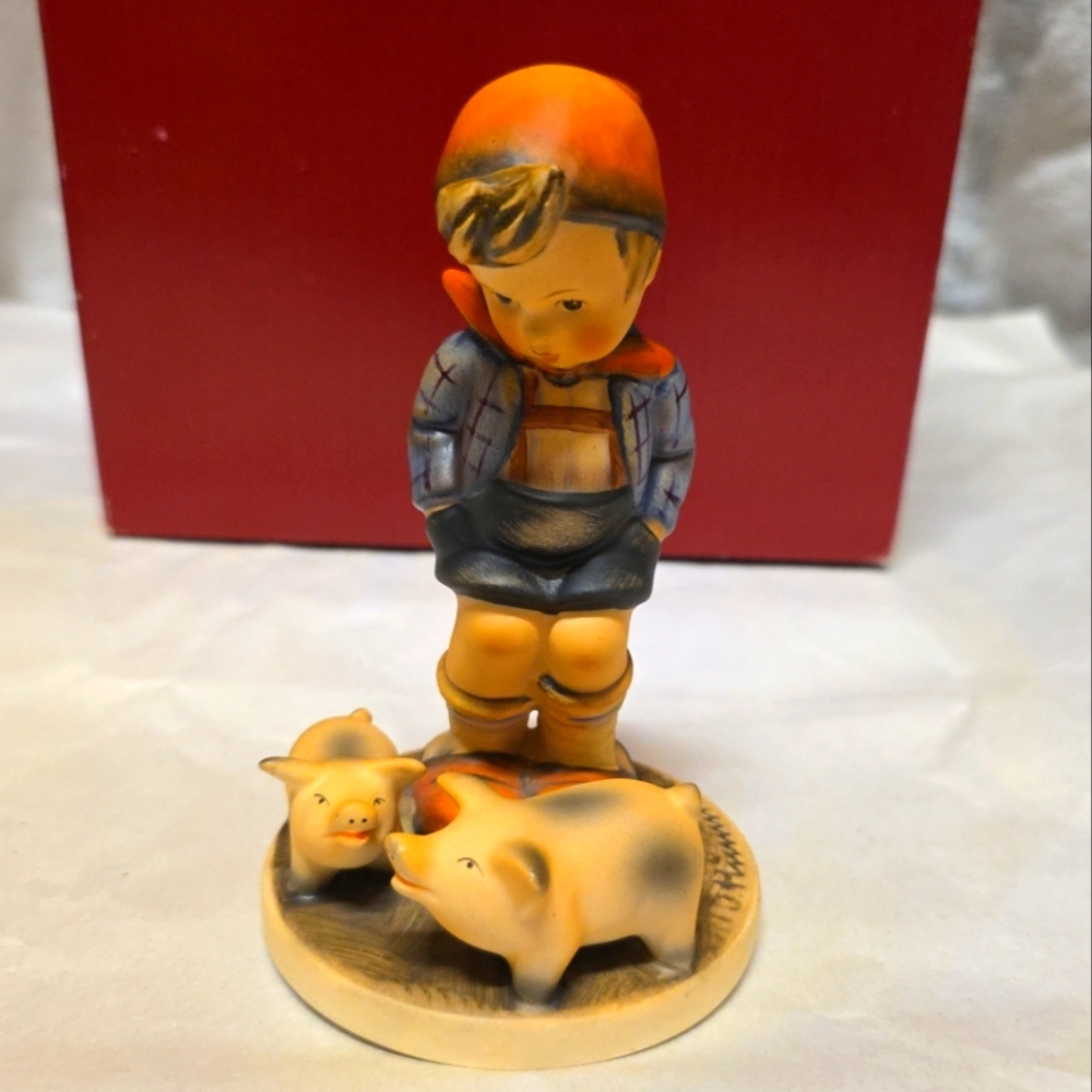 Vintage Hummel "Farm Boy" With Pigs Figurine Goebel West Germany